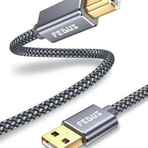 FEDUS 1.5 Meter USB Printer Cable, Nylon Braided Gold
