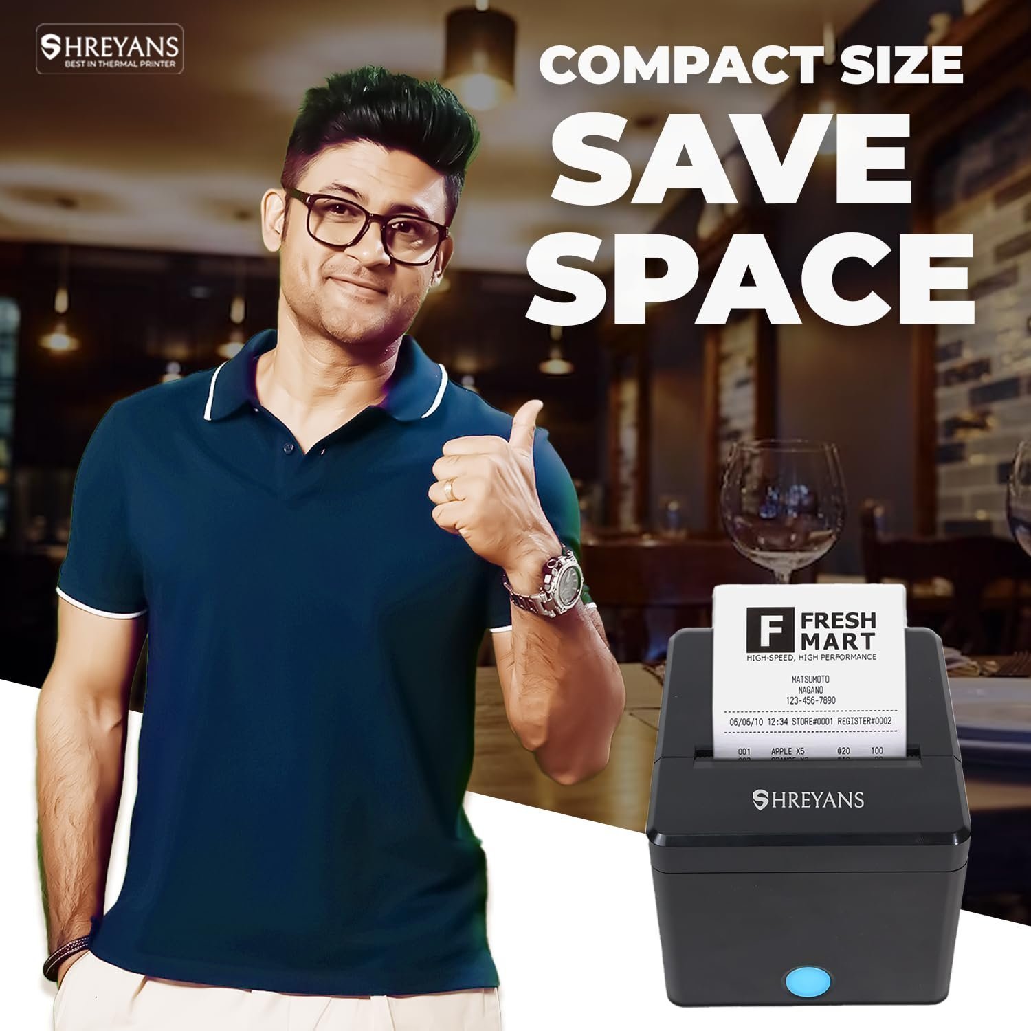 SHREYANS 80mm Thermal Billing Printer with Autocutter | Ultra Fast Speed with Compact - Image 2